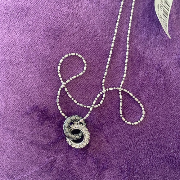 Vintage Brighton Pebble Pave Swarovski Crystal Gunmetal Necklace/Earring Set - Picture 3 of 10